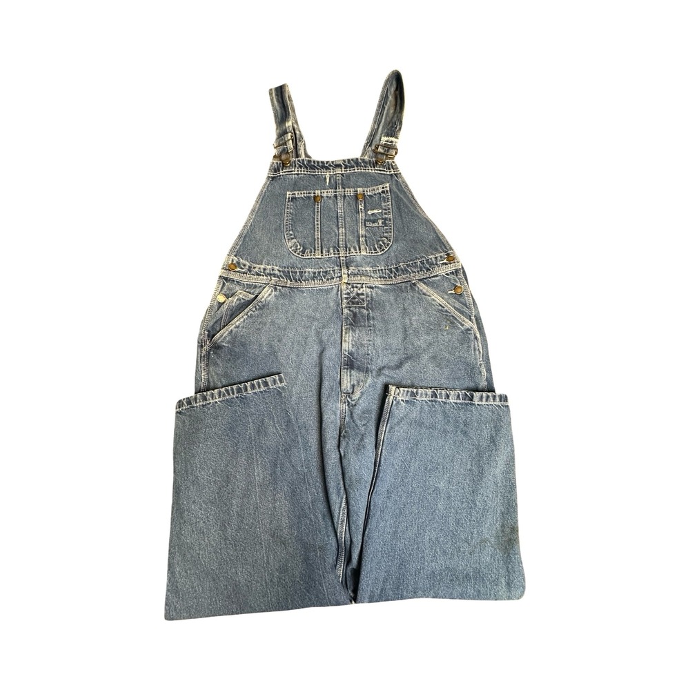 RK Brand Overalls Mens 40x30 Blue Denim Workwear Bibs Western